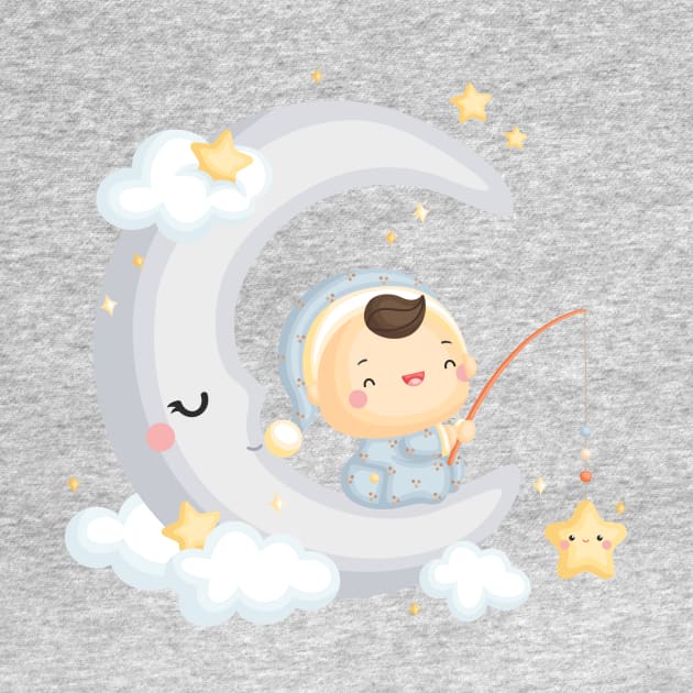 Baby boy on the moon by KOTOdesign